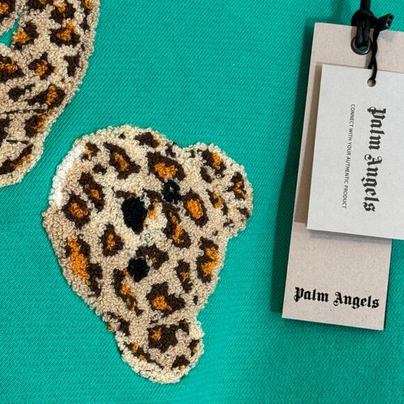 •NEW• Palm Angels Leopard Kill The Bear Green Crew Sweat • Medium (oversized) - Picture 17 of 17